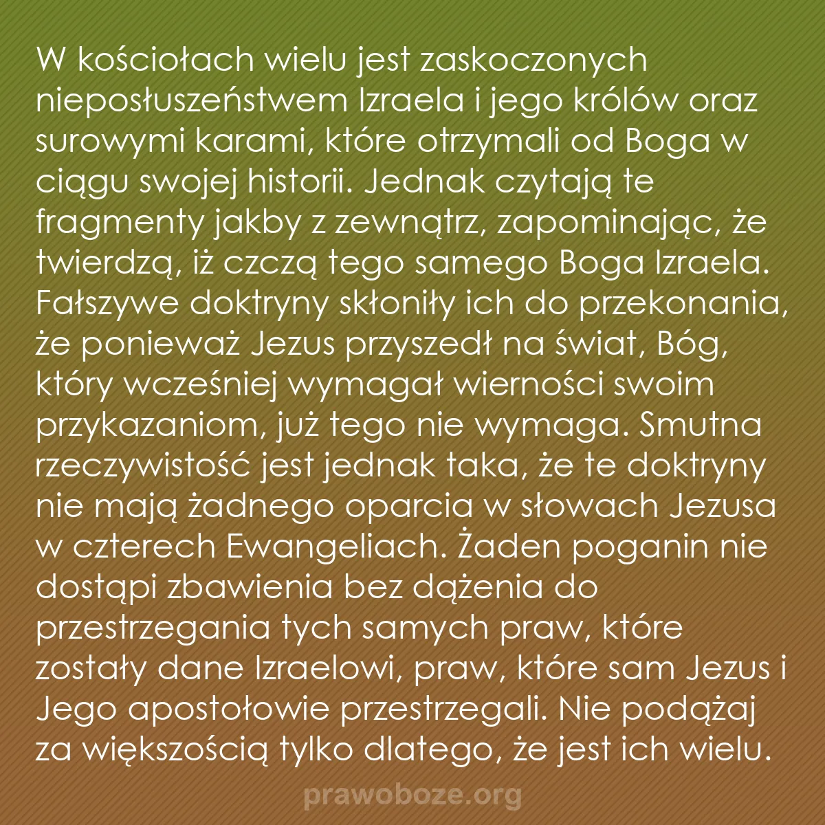 0009 – Grafika o Prawie Bożym: W kościołach wielu jest zaskoczonych nieposłuszeństwem...