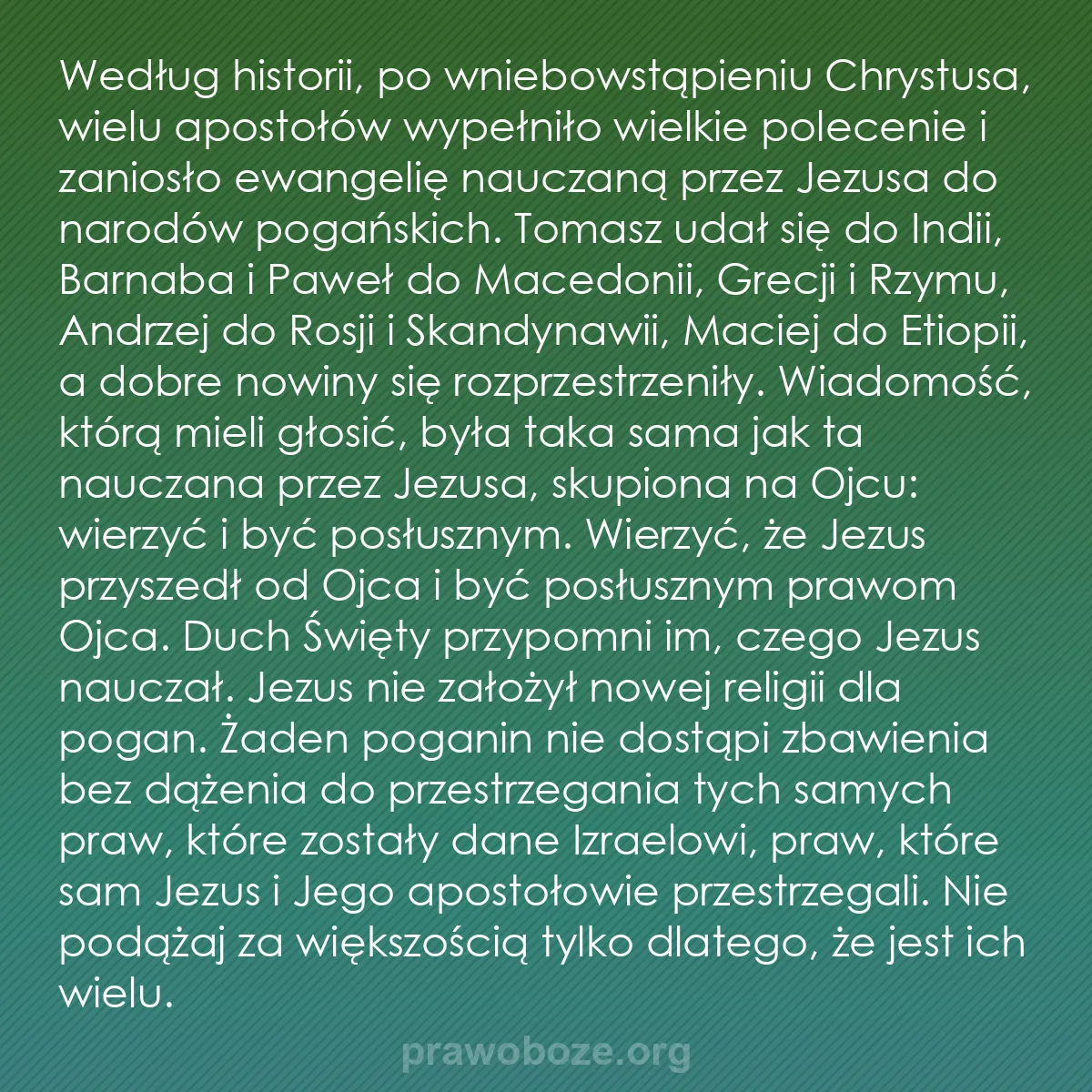 0010 – Grafika o Prawie Bożym: Według historii, po wniebowstąpieniu Chrystusa, wielu...