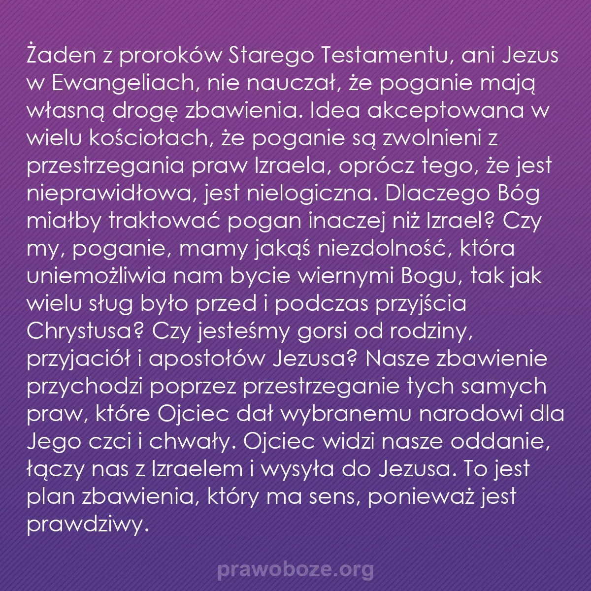 0011 – Grafika o Prawie Bożym: Żaden z proroków Starego Testamentu, ani Jezus w Ewangeliach,...