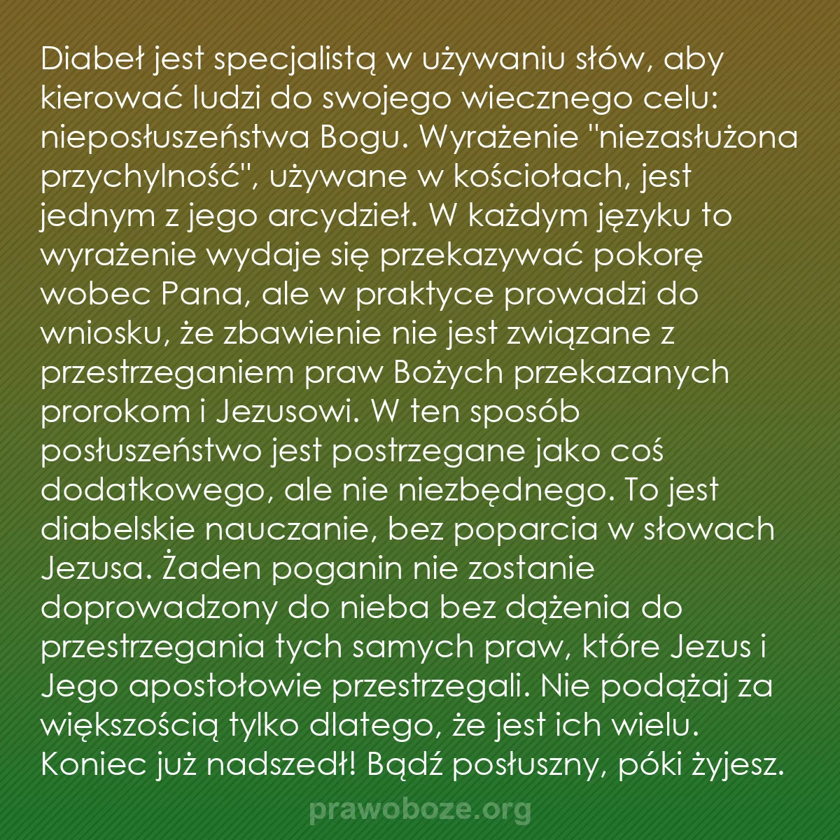 0016 – Grafika o Prawie Bożym: Diabeł jest specjalistą w używaniu słów, aby kierować...