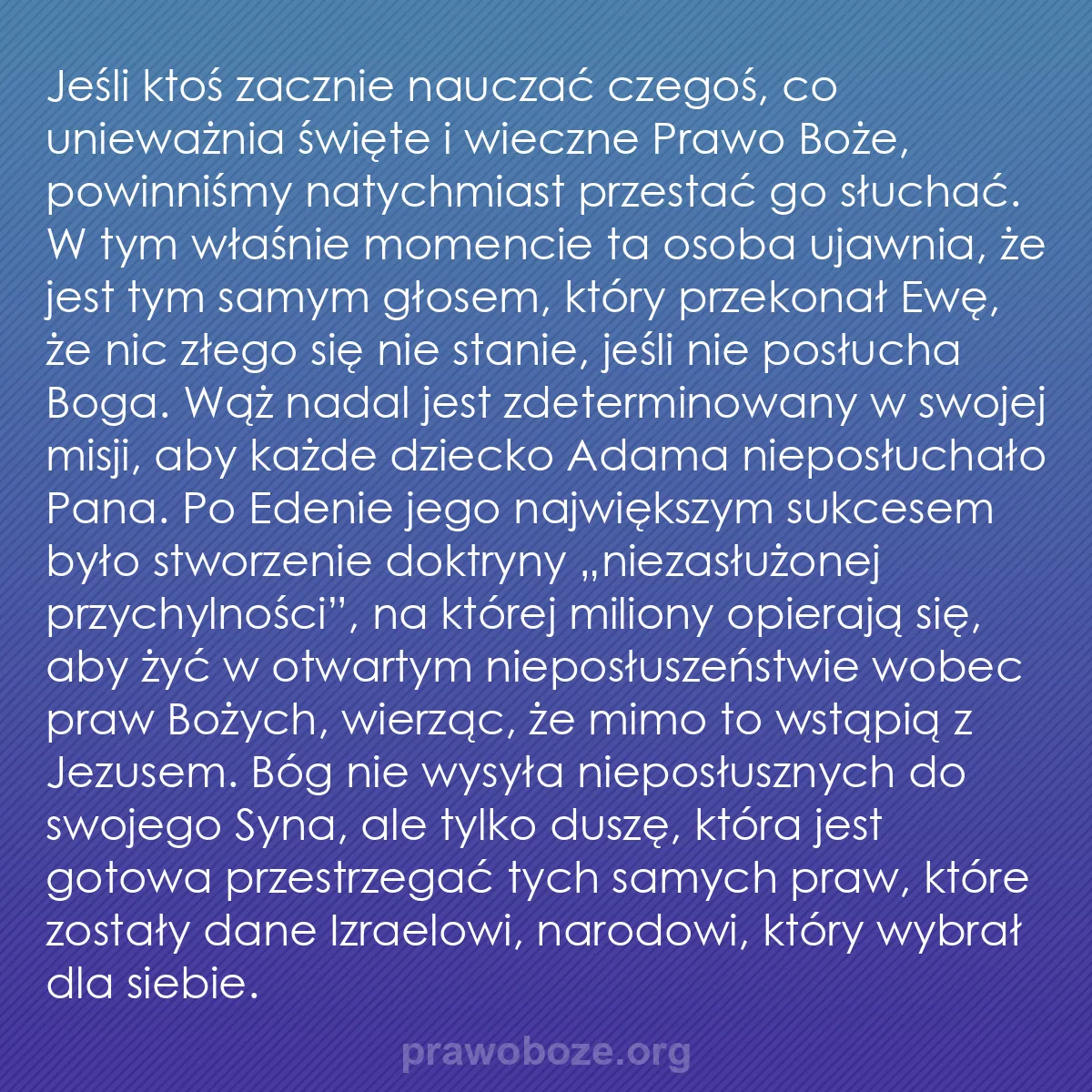 0027 – Grafika o Prawie Bożym: Jeśli ktoś zacznie nauczać czegoś, co unieważnia święte...