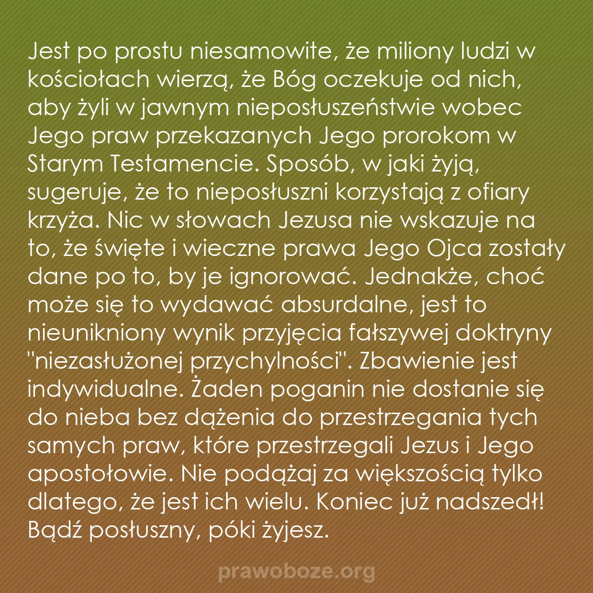 0029 – Grafika o Prawie Bożym: Jest po prostu niesamowite, że miliony ludzi w kościołach...