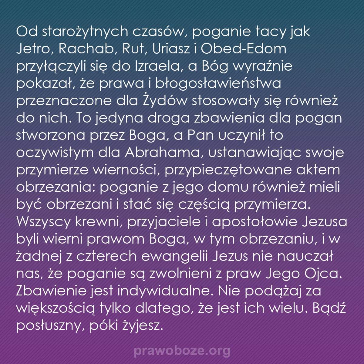 0034 – Grafika o Prawie Bożym: Od starożytnych czasów, poganie tacy jak Jetro, Rachab,...