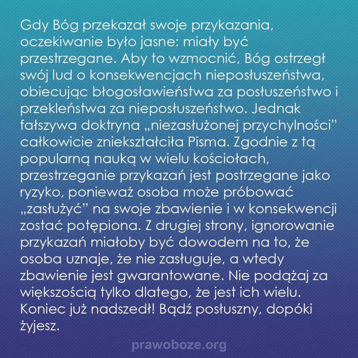 0035 – Grafika o Prawie Bożym: Gdy Bóg przekazał swoje przykazania, oczekiwanie było...