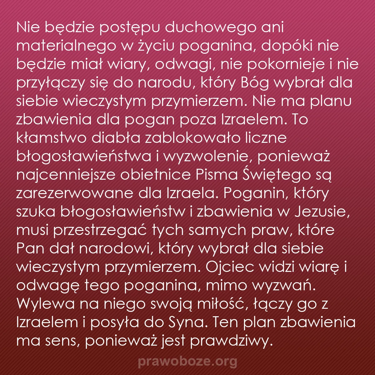 0039 – Grafika o Prawie Bożym: Nie będzie postępu duchowego ani materialnego w życiu...