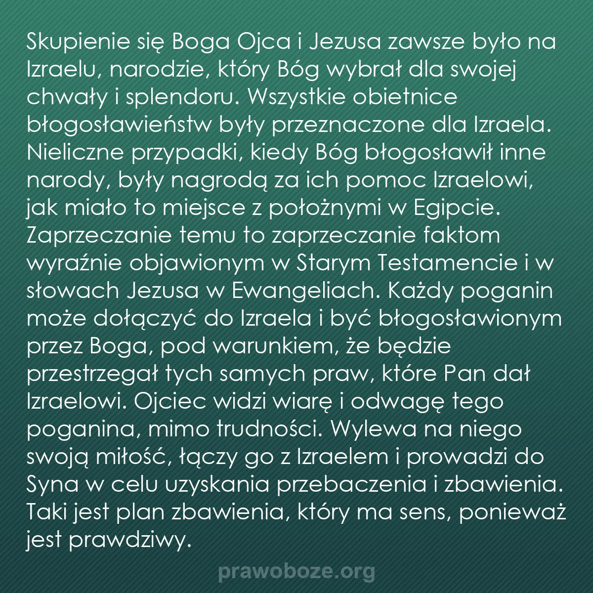 0040 – Grafika o Prawie Bożym: Skupienie się Boga Ojca i Jezusa zawsze było na Izraelu,...