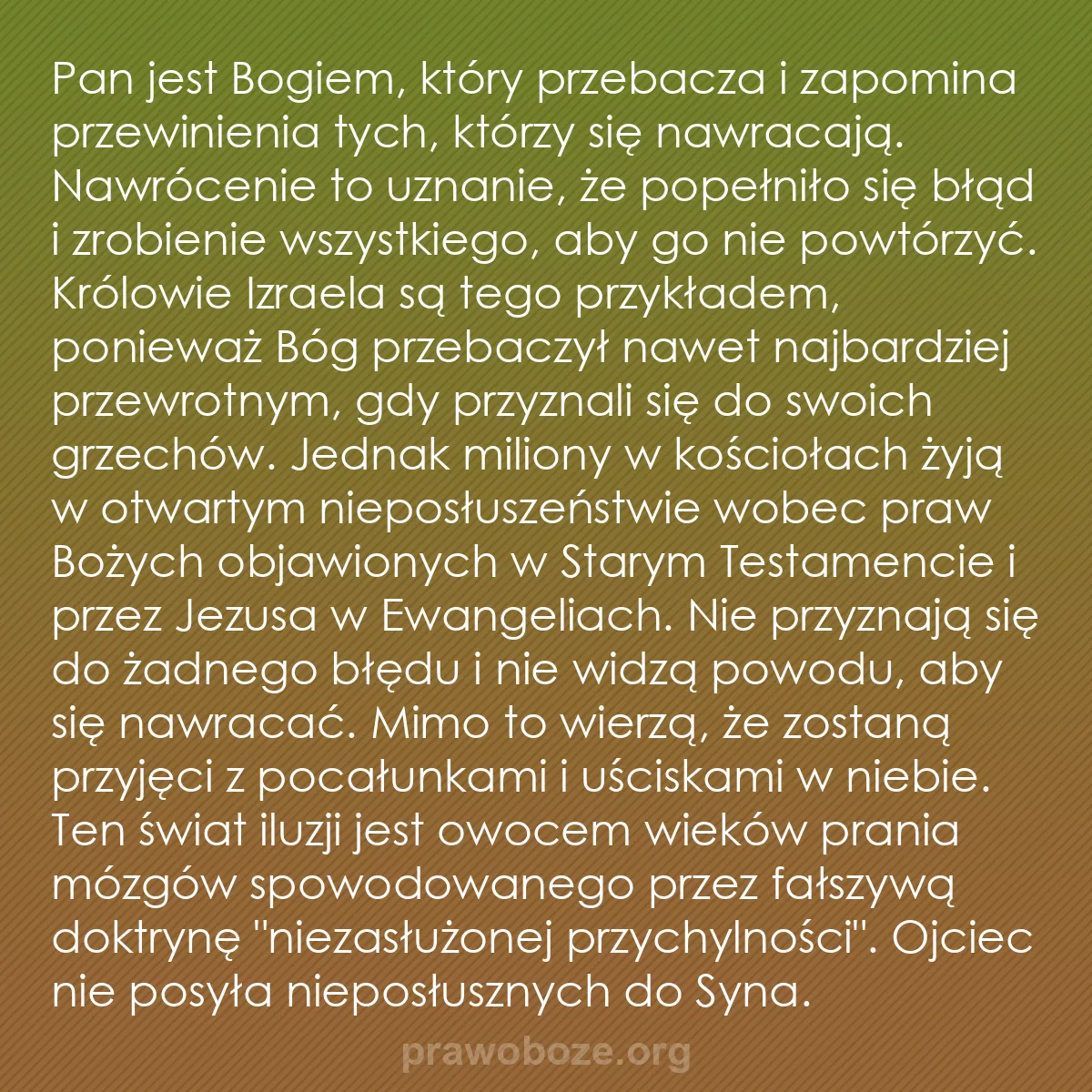 0049 – Grafika o Prawie Bożym: Pan jest Bogiem, który przebacza i zapomina przewinienia...