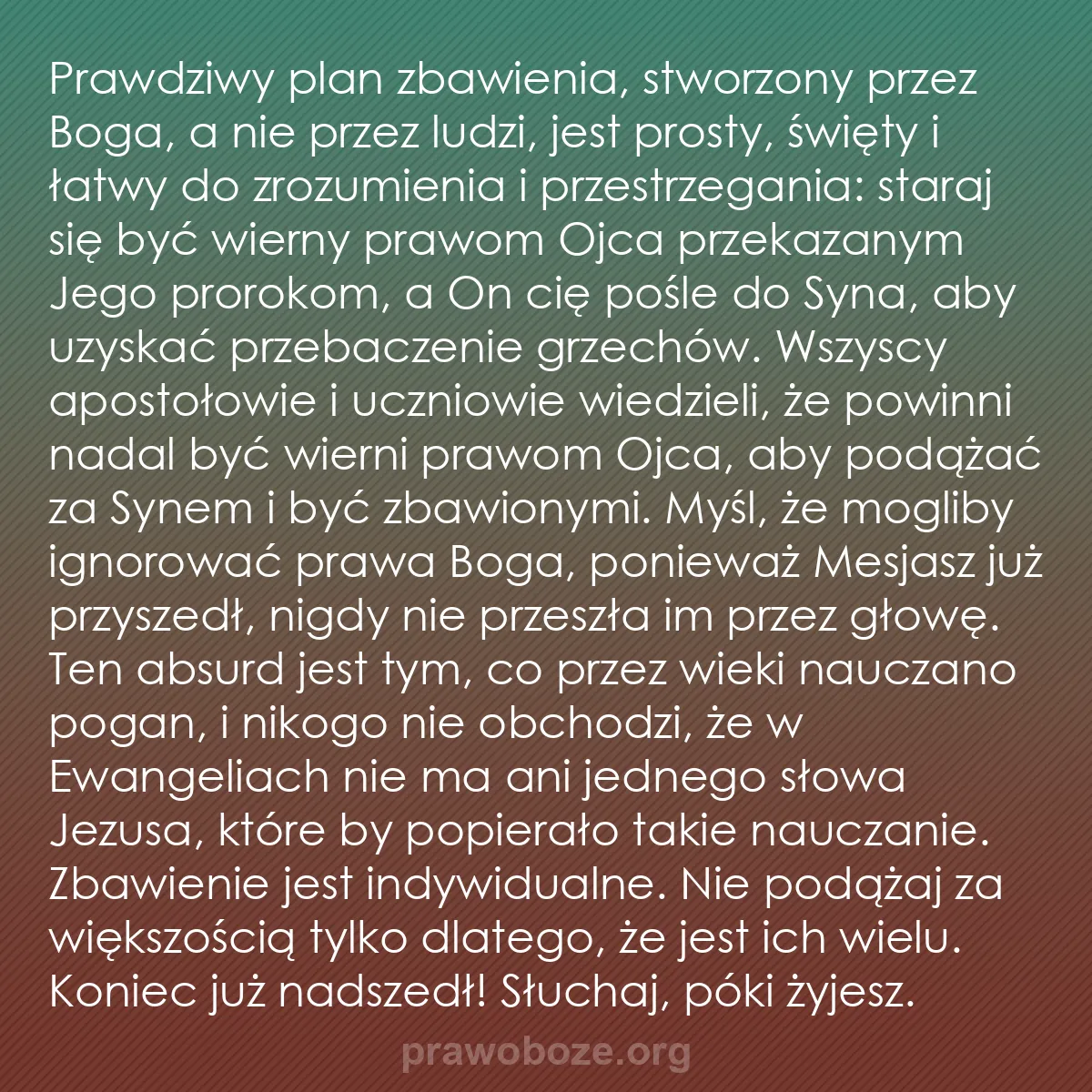 0053 – Grafika o Prawie Bożym: Prawdziwy plan zbawienia, stworzony przez Boga, a...