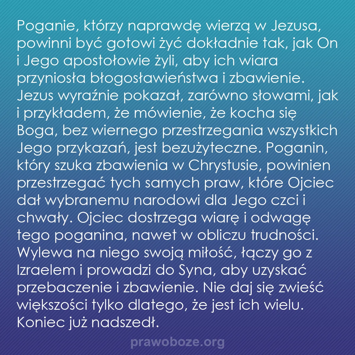 0055 – Grafika o Prawie Bożym: Poganie, którzy naprawdę wierzą w Jezusa, powinni...