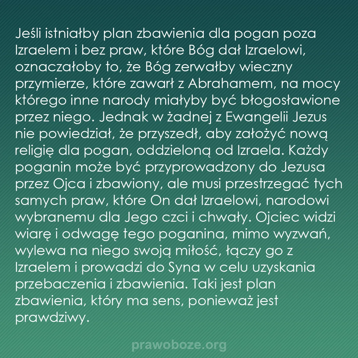 0065 – Grafika o Prawie Bożym: Jeśli istniałby plan zbawienia dla pogan poza Izraelem...