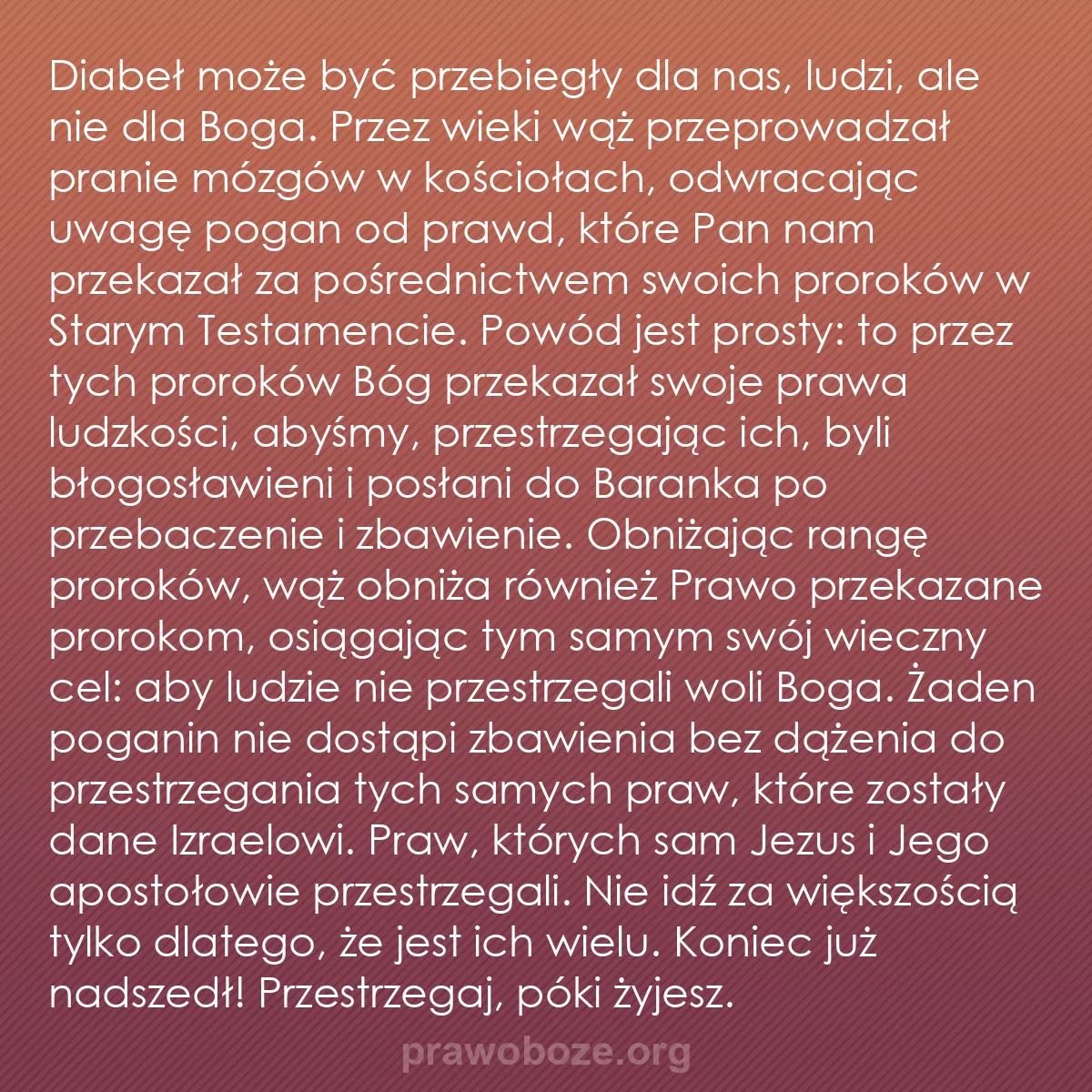 0086 – Grafika o Prawie Bożym: Diabeł może być przebiegły dla nas, ludzi, ale nie...