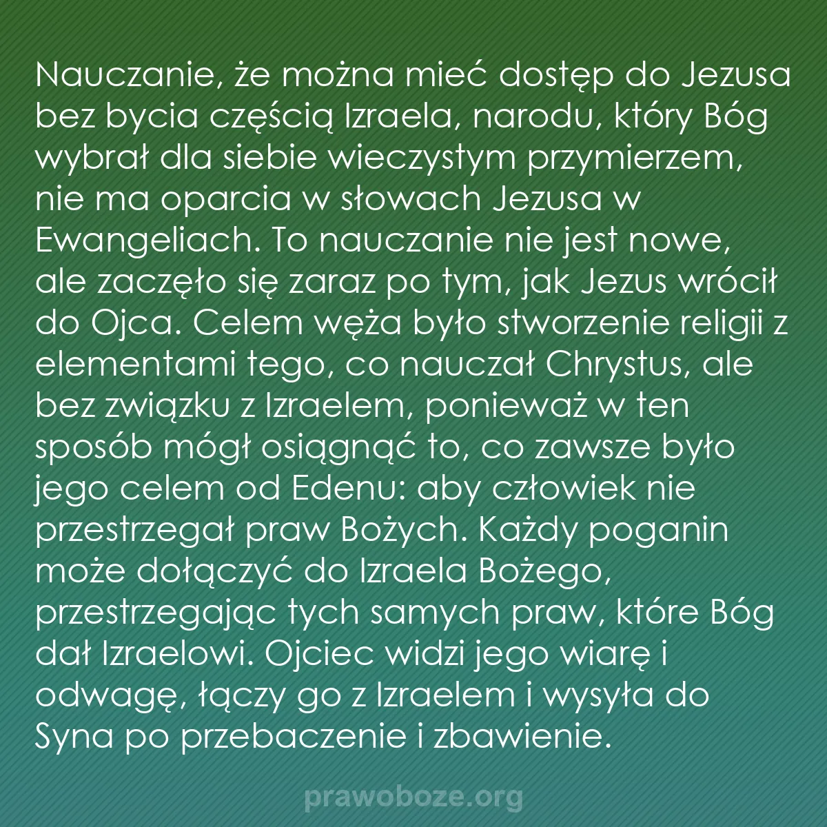 0090 – Grafika o Prawie Bożym: Nauczanie, że można mieć dostęp do Jezusa bez bycia...