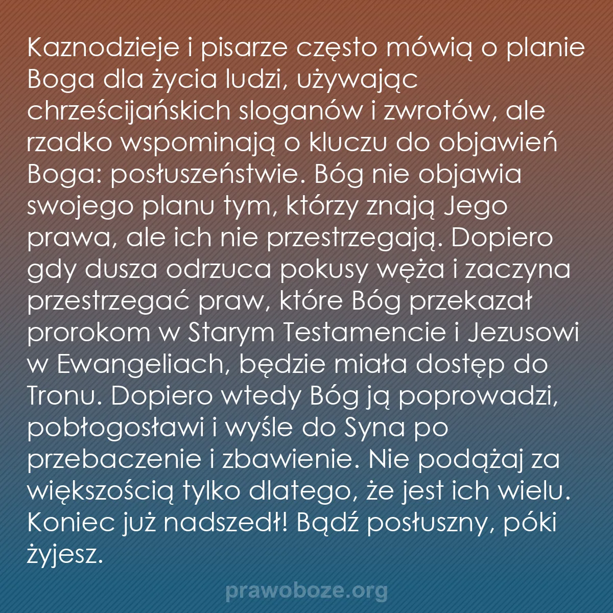 0092 – Grafika o Prawie Bożym: Kaznodzieje i pisarze często mówią o planie Boga dla...