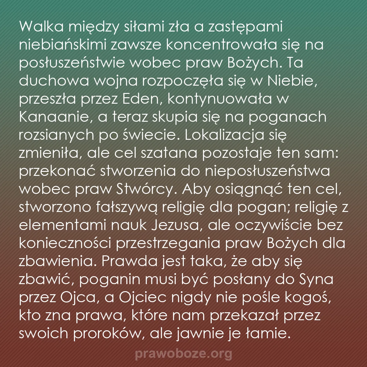 0093 – Grafika o Prawie Bożym: Walka między siłami zła a zastępami niebiańskimi zawsze...