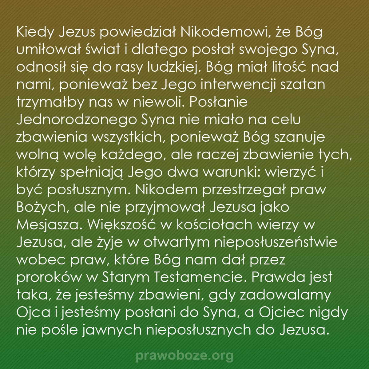 0096 – Grafika o Prawie Bożym: Kiedy Jezus powiedział Nikodemowi, że Bóg umiłował...
