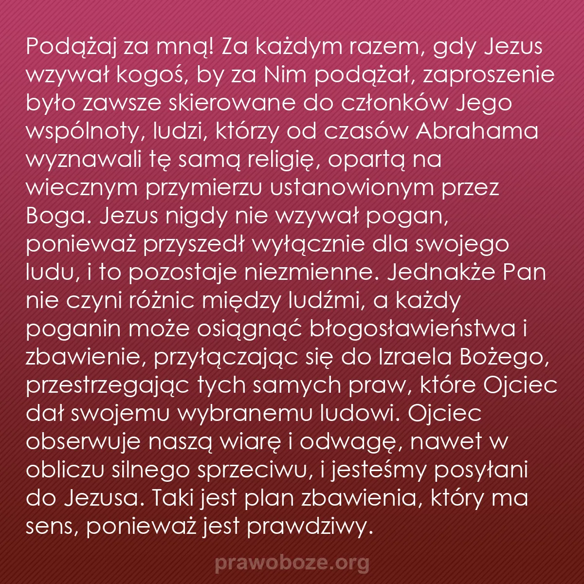 0099 – Grafika o Prawie Bożym: Podążaj za mną! Za każdym razem, gdy Jezus wzywał...
