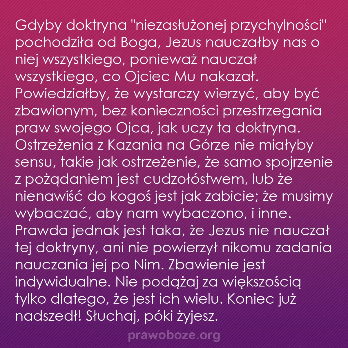 0101 – Grafika o Prawie Bożym: Gdyby doktryna "niezasłużonej przychylności" pochodziła...