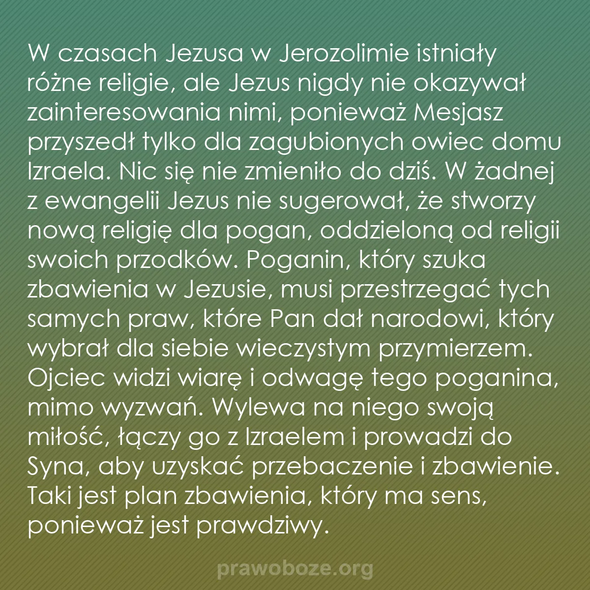 0103 – Grafika o Prawie Bożym: W czasach Jezusa w Jerozolimie istniały różne religie,...