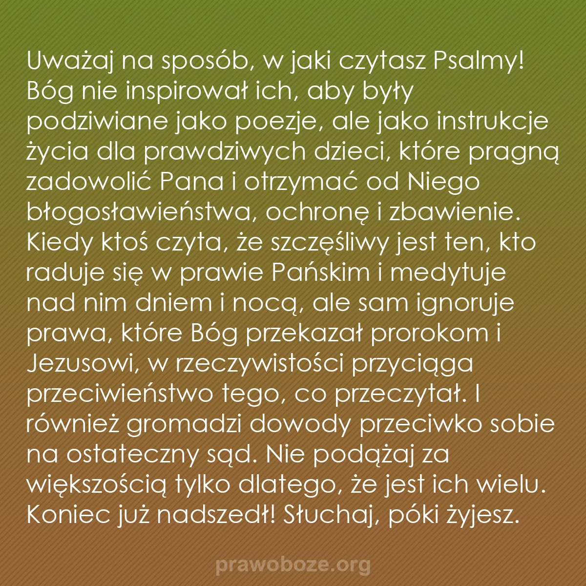 0109 – Grafika o Prawie Bożym: Uważaj na sposób, w jaki czytasz Psalmy! Bóg nie inspirował...