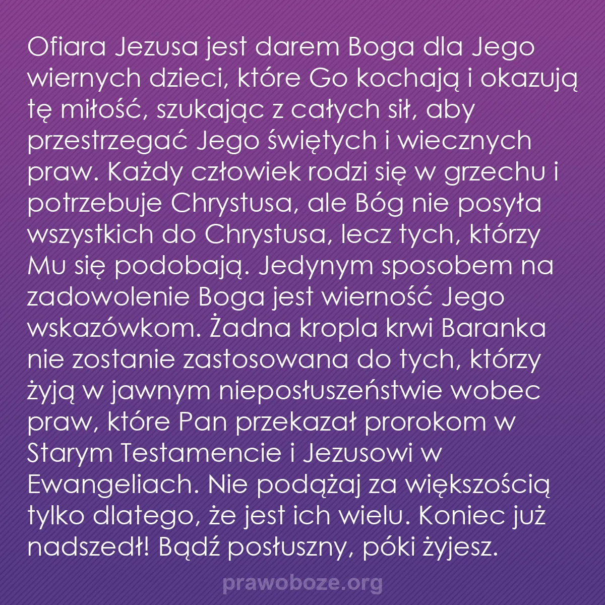 0111 – Grafika o Prawie Bożym: Ofiara Jezusa jest darem Boga dla Jego wiernych dzieci,...