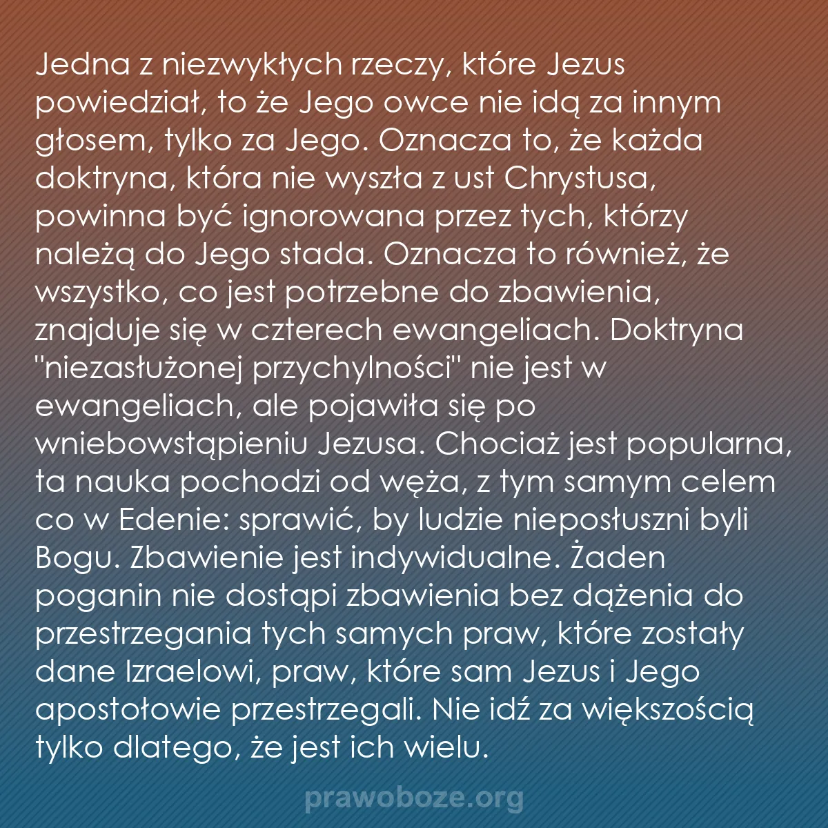 0112 – Grafika o Prawie Bożym: Jedna z niezwykłych rzeczy, które Jezus powiedział,...