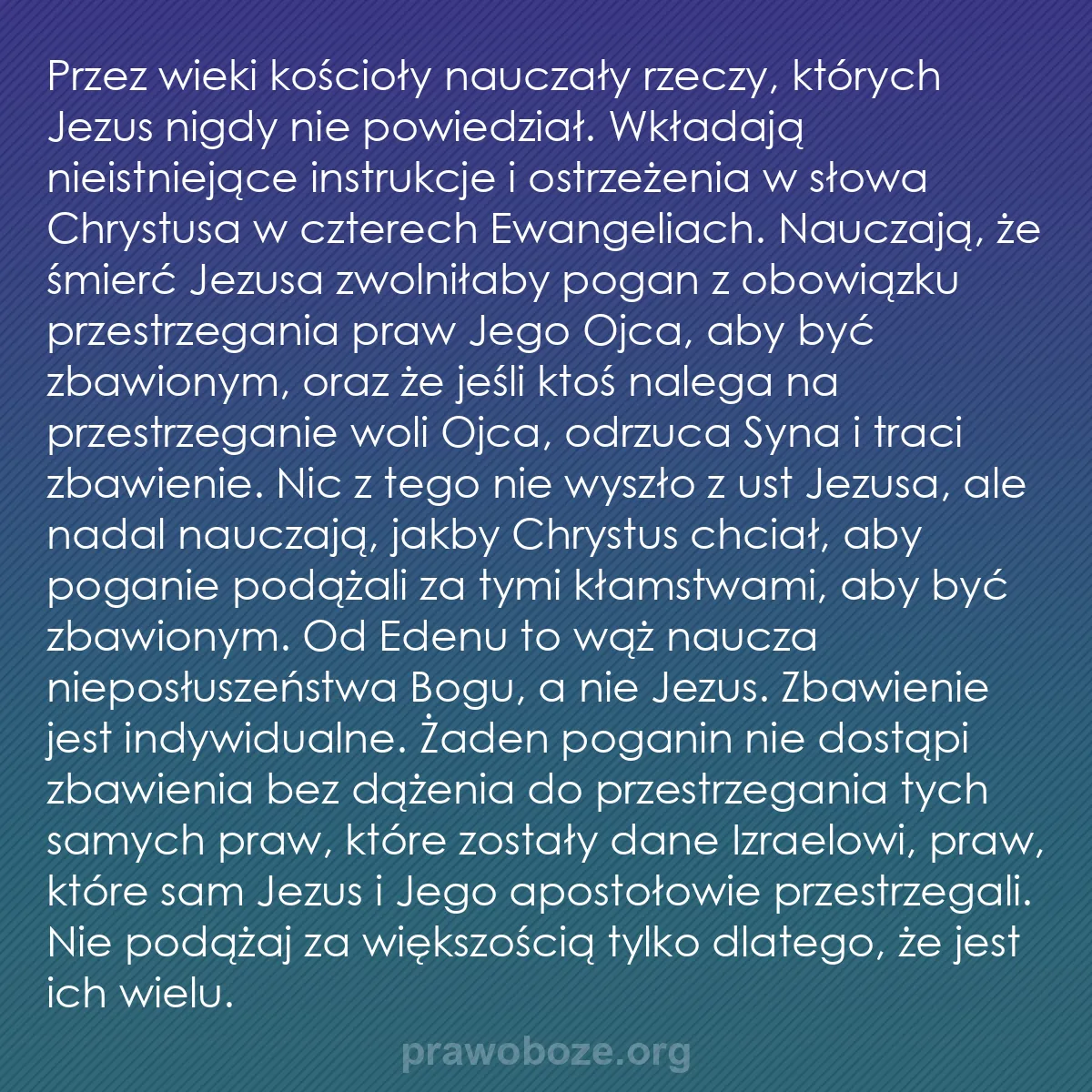 0117 – Grafika o Prawie Bożym: Przez wieki kościoły nauczały rzeczy, których Jezus...