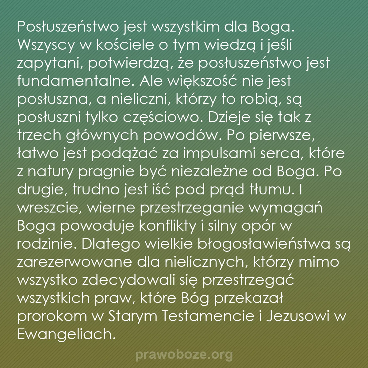 0123 – Grafika o Prawie Bożym: Posłuszeństwo jest wszystkim dla Boga. Wszyscy w kościele...