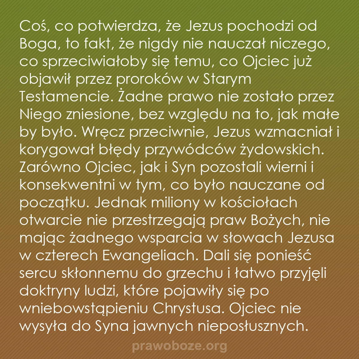 0129 – Grafika o Prawie Bożym: Coś, co potwierdza, że Jezus pochodzi od Boga, to...