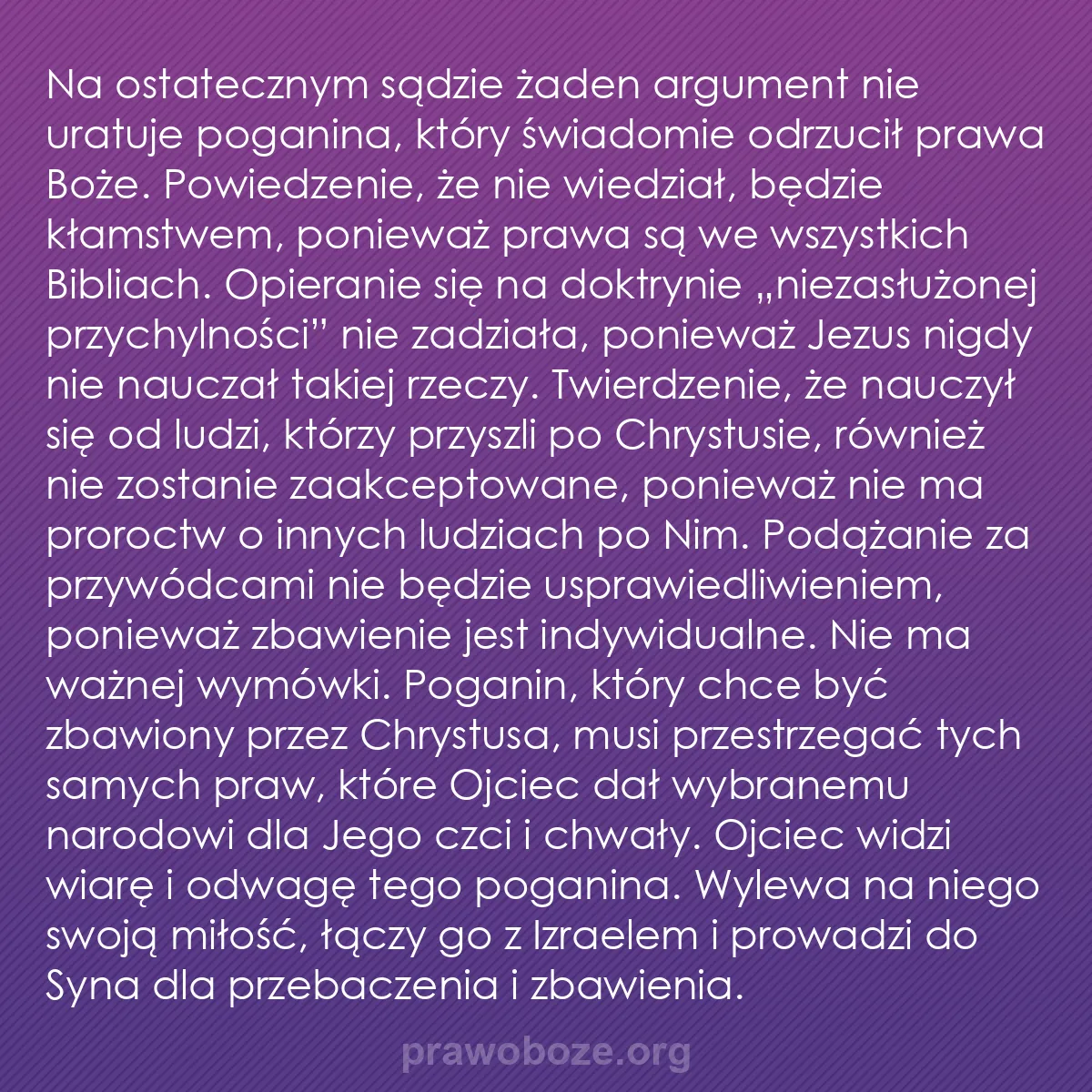 0131 – Grafika o Prawie Bożym: Na ostatecznym sądzie żaden argument nie uratuje poganina,...