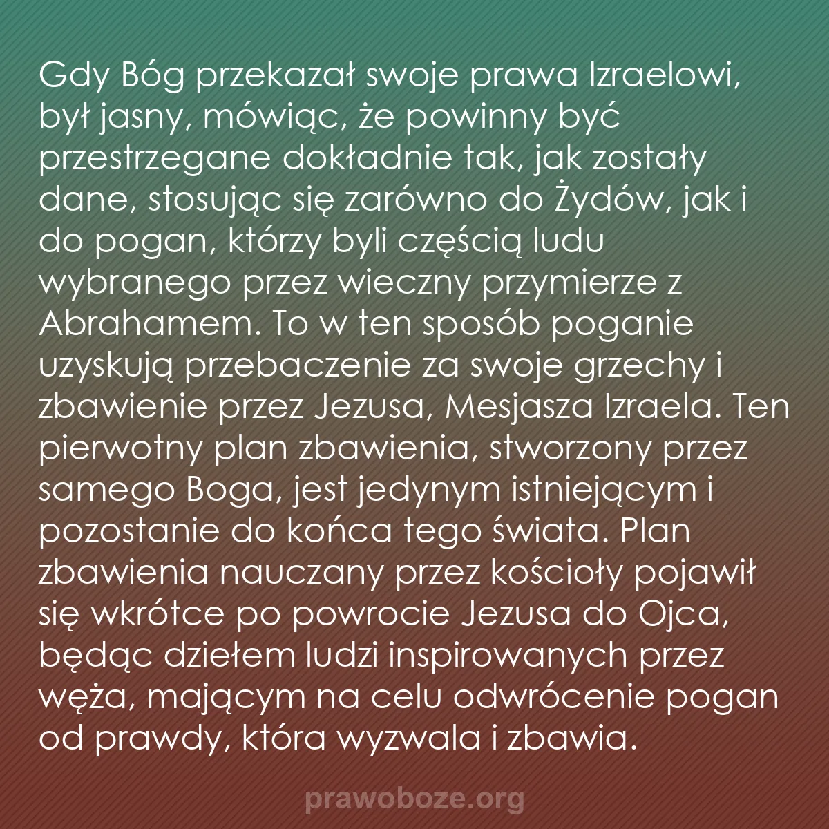 0133 – Grafika o Prawie Bożym: Gdy Bóg przekazał swoje prawa Izraelowi, był jasny,...