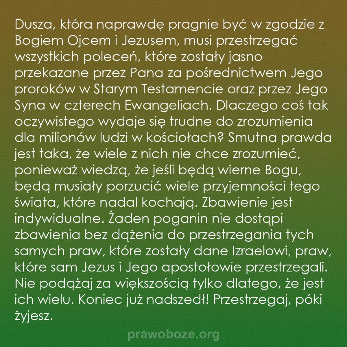 0136 – Grafika o Prawie Bożym: Dusza, która naprawdę pragnie być w zgodzie z Bogiem...