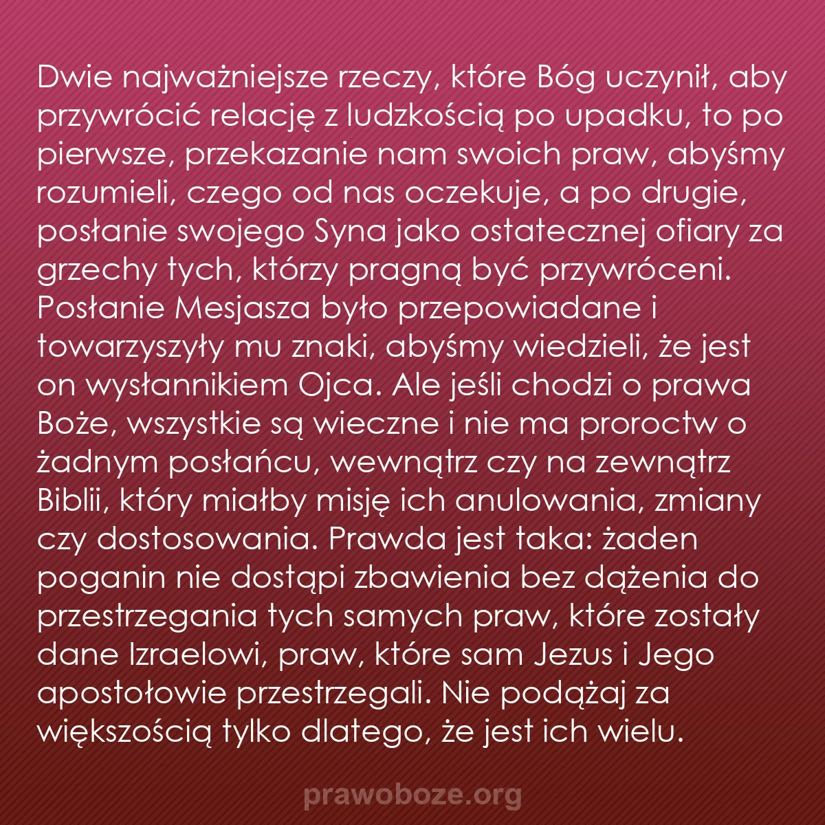 0139 – Grafika o Prawie Bożym: Dwie najważniejsze rzeczy, które Bóg uczynił, aby...