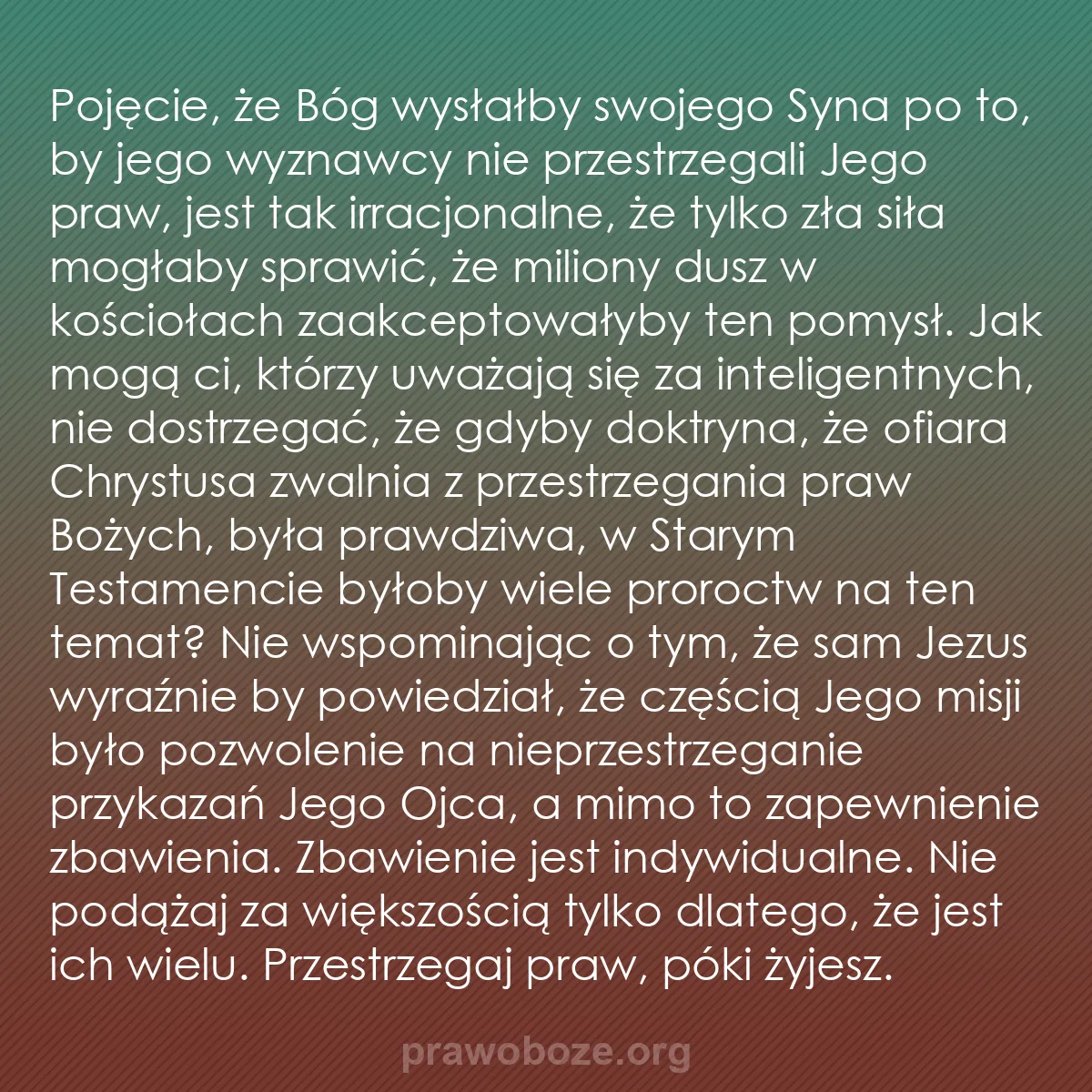 0153 – Grafika o Prawie Bożym: Pojęcie, że Bóg wysłałby swojego Syna po to, by jego...