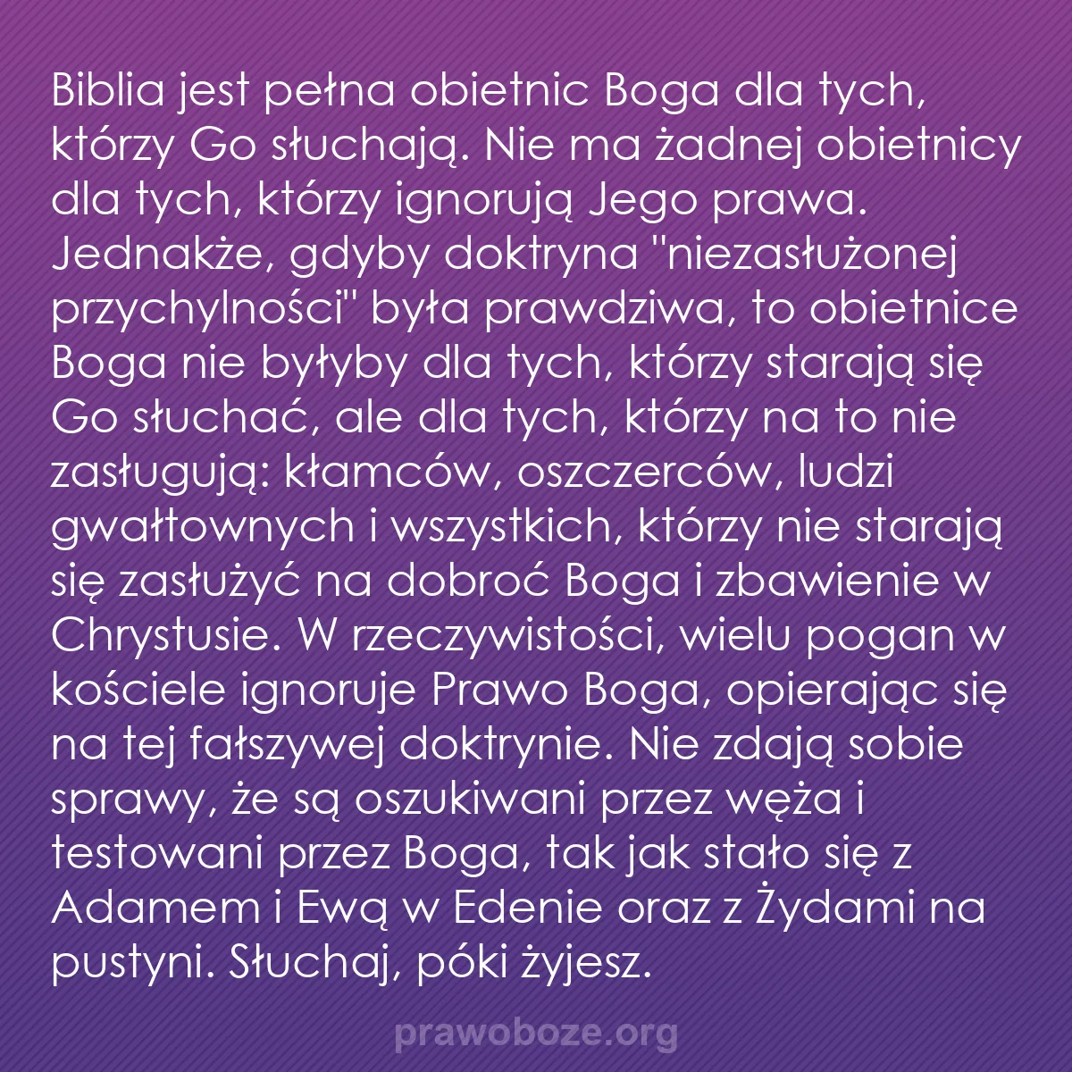 0171 – Grafika o Prawie Bożym: Biblia jest pełna obietnic Boga dla tych, którzy Go...
