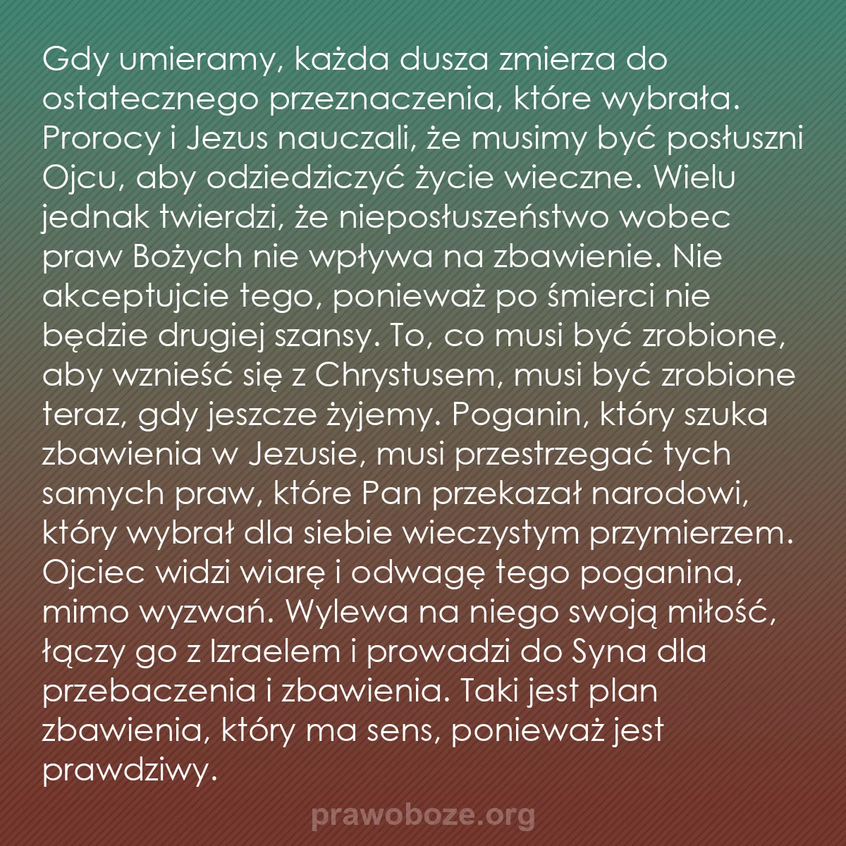 0173 – Grafika o Prawie Bożym: Gdy umieramy, każda dusza zmierza do ostatecznego...