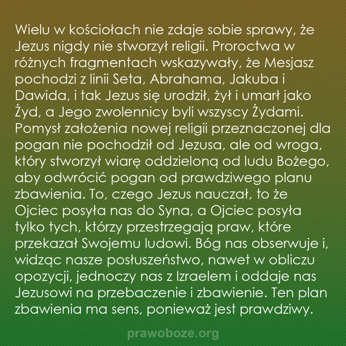 0176 – Grafika o Prawie Bożym: Wielu w kościołach nie zdaje sobie sprawy, że Jezus...
