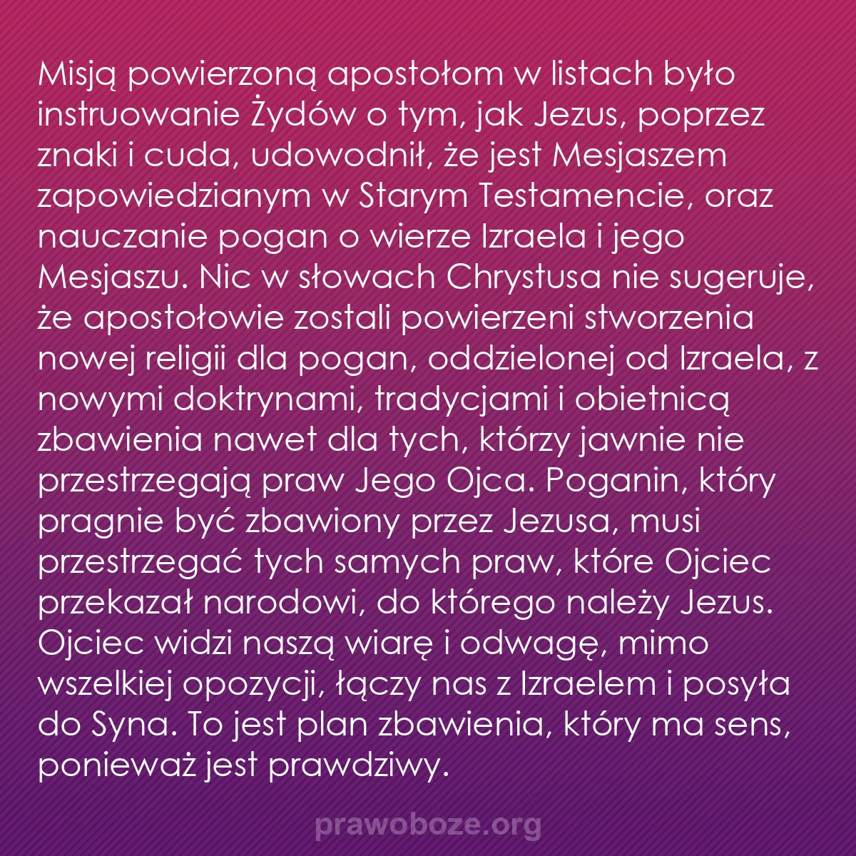 0201 – Grafika o Prawie Bożym: Misją powierzoną apostołom w listach było instruowanie...