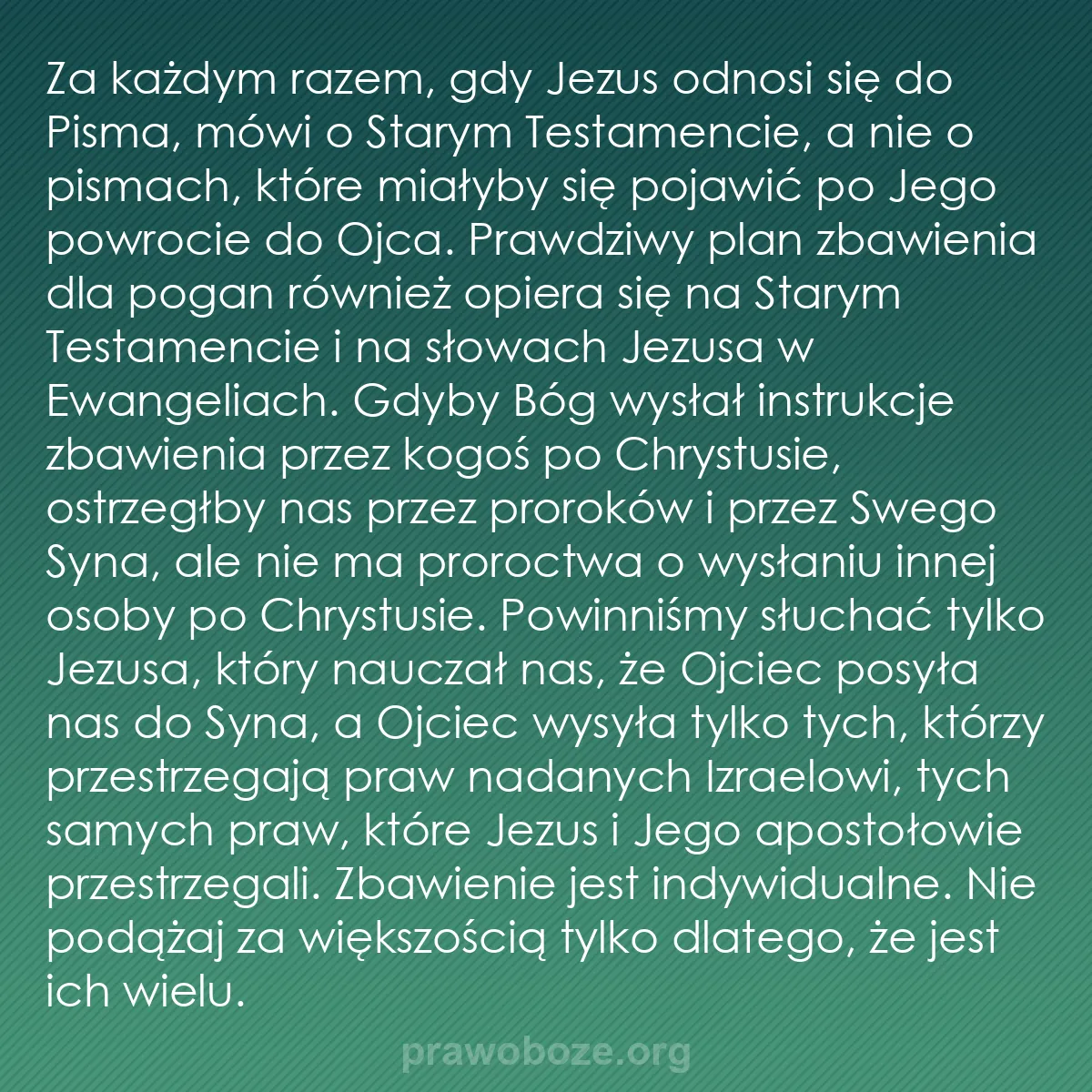 0205 – Grafika o Prawie Bożym: Za każdym razem, gdy Jezus odnosi się do Pisma, mówi...