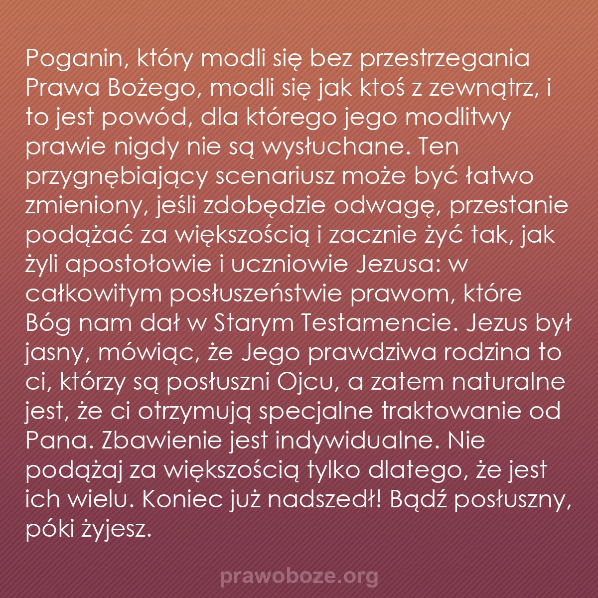 0206 – Grafika o Prawie Bożym: Poganin, który modli się bez przestrzegania Prawa...