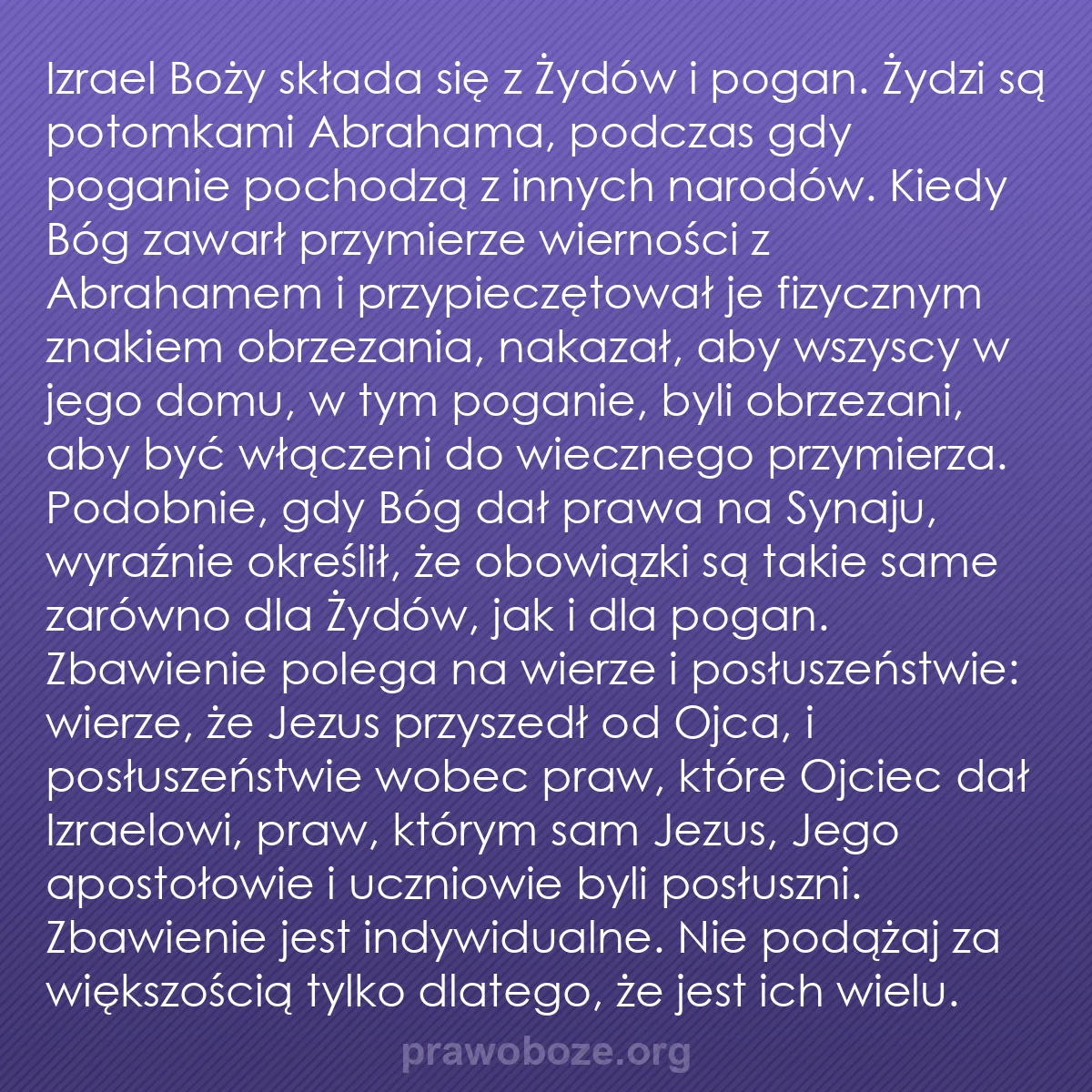 0218 – Grafika o Prawie Bożym: Izrael Boży składa się z Żydów i pogan. Żydzi są potomkami...