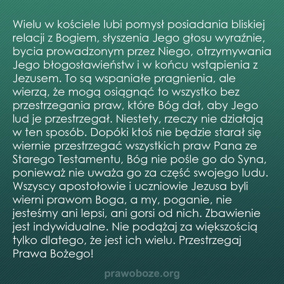0220 – Grafika o Prawie Bożym: Wielu w kościele lubi pomysł posiadania bliskiej relacji...