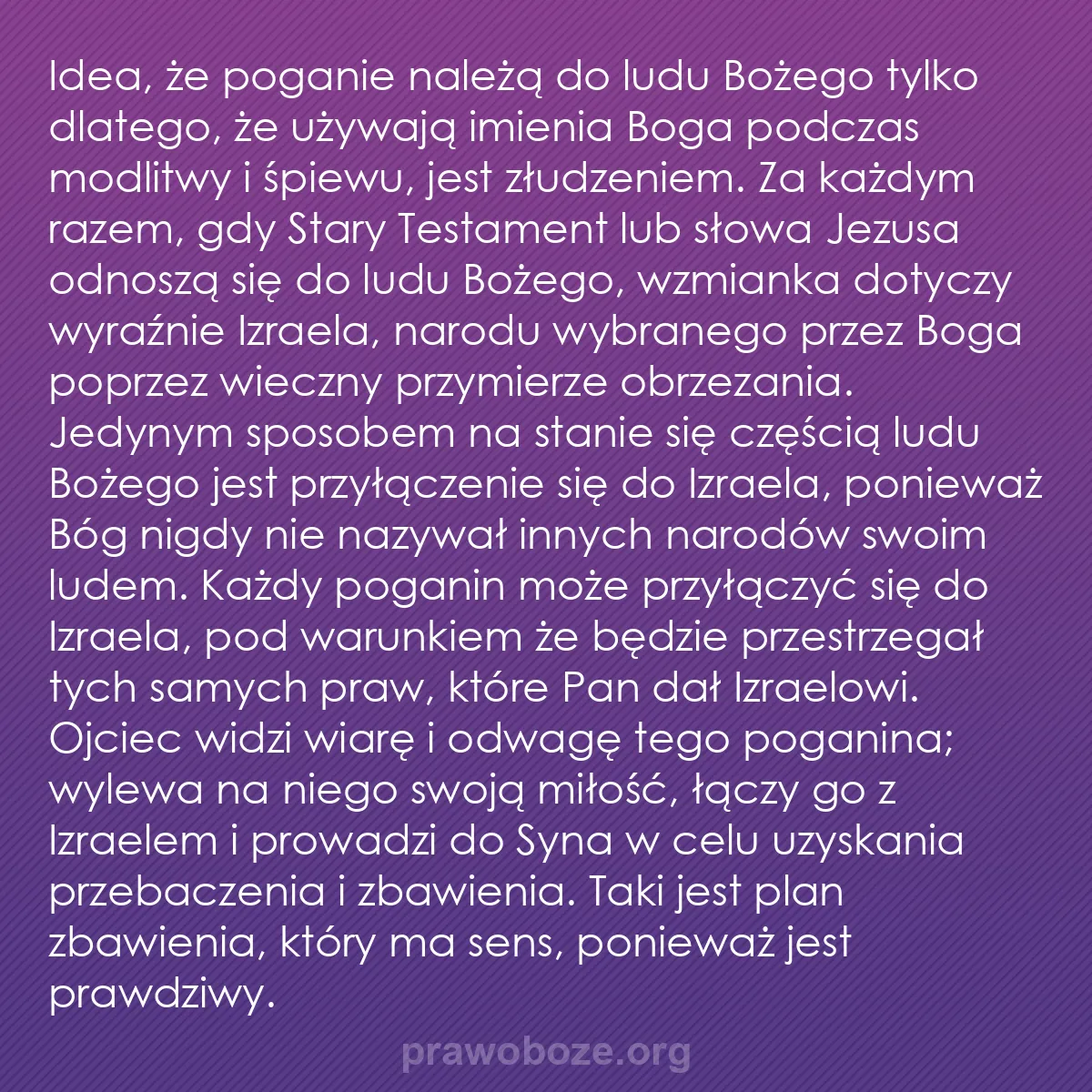 0231 – Grafika o Prawie Bożym: Idea, że poganie należą do ludu Bożego tylko dlatego,...