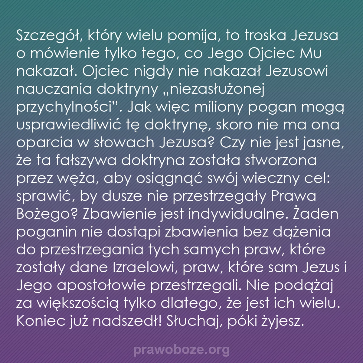 0244 – Grafika o Prawie Bożym: Szczegół, który wielu pomija, to troska Jezusa o mówienie...