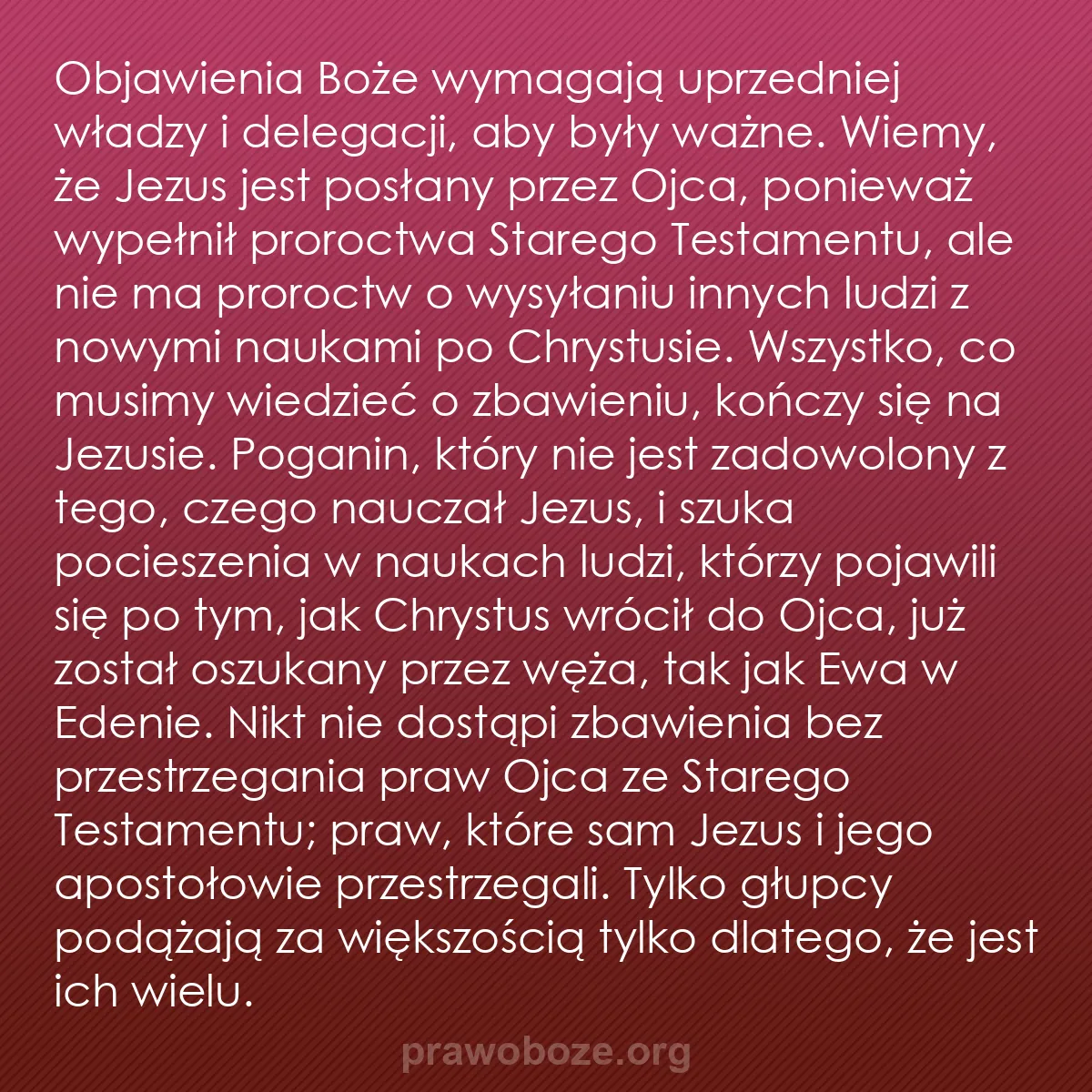 0259 – Grafika o Prawie Bożym: Objawienia Boże wymagają uprzedniej władzy i delegacji,...