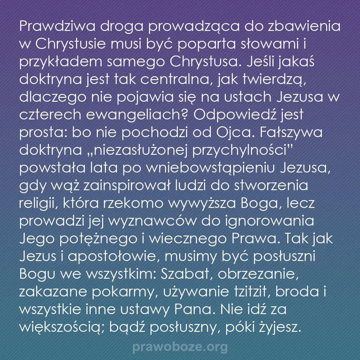 b0002 - Grafika o Prawie Bożym: Prawdziwa droga prowadząca do zbawienia w Chrystusie musi być...