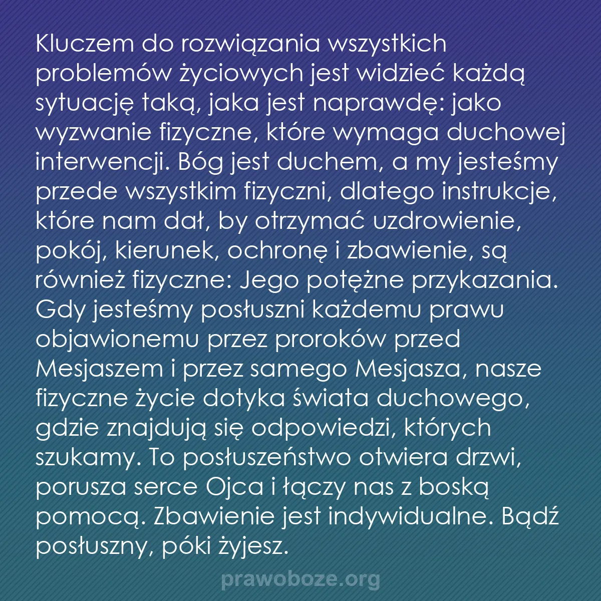b0017 - Grafika o Prawie Bożym: Kluczem do rozwiązania wszystkich problemów życiowych jest widzieć...