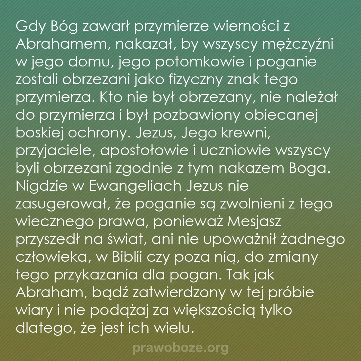 b0023 - Grafika o Prawie Bożym: Gdy Bóg zawarł przymierze wierności z Abrahamem, nakazał, by...