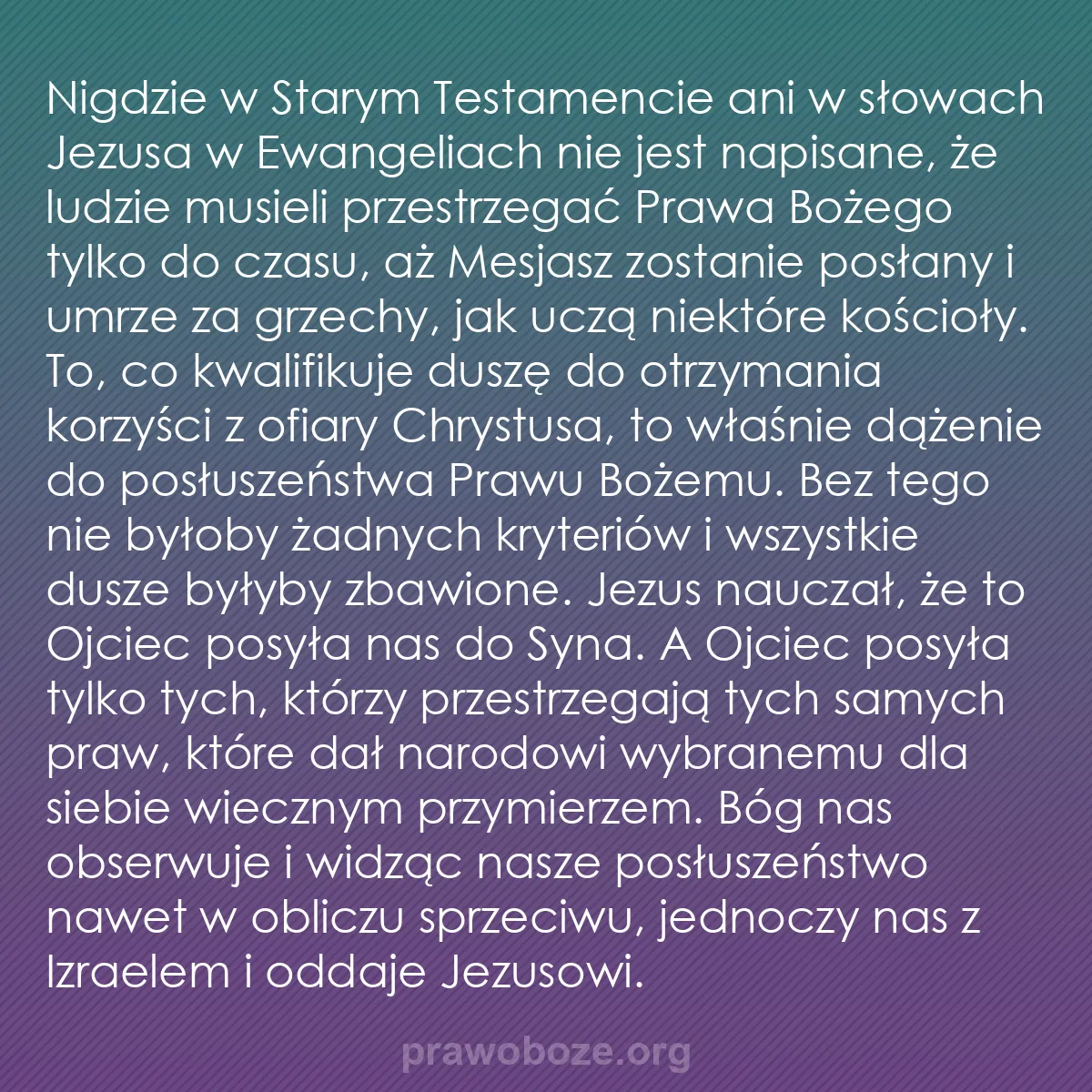b0024 - Grafika o Prawie Bożym: Nigdzie w Starym Testamencie ani w słowach Jezusa w Ewangeliach...