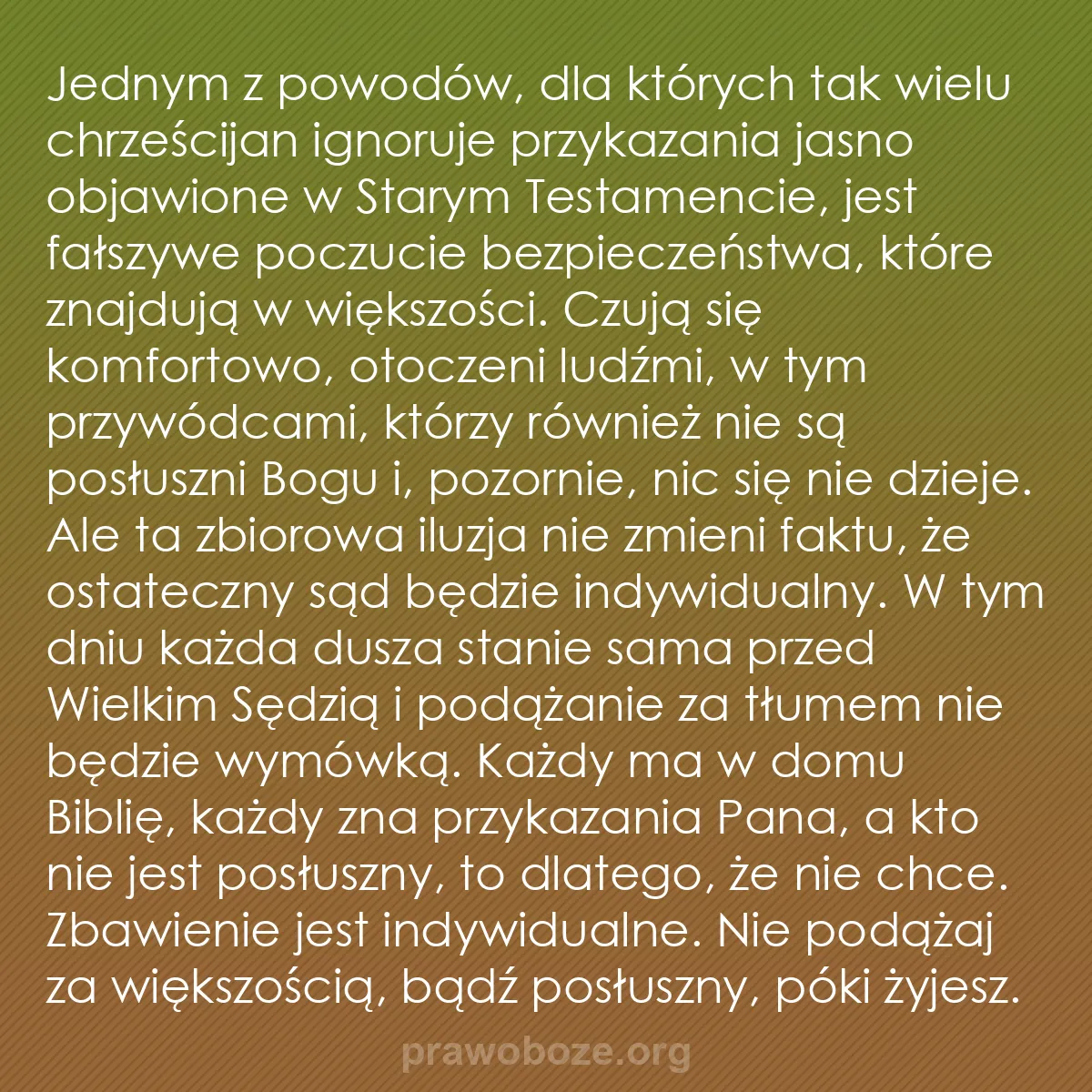 b0049 - Grafika o Prawie Bożym: Jednym z powodów, dla których tak wielu chrześcijan ignoruje...