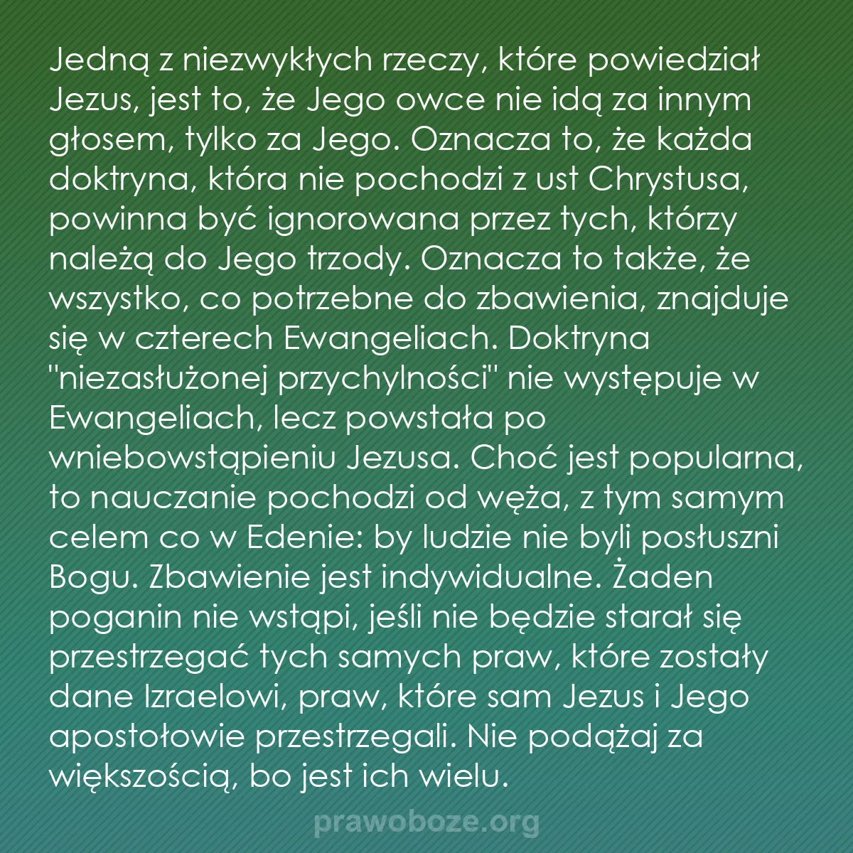 b0050 - Grafika o Prawie Bożym: Jedną z niezwykłych rzeczy, które powiedział Jezus, jest to,...